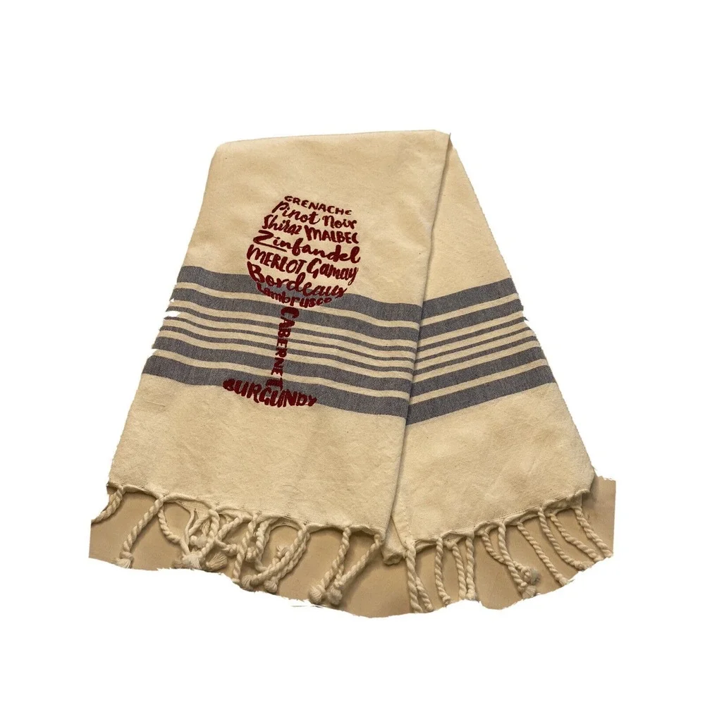 Beachable Wine Towels Set Funny Coastal Cottagecore Kitchen Bar Gift Decor